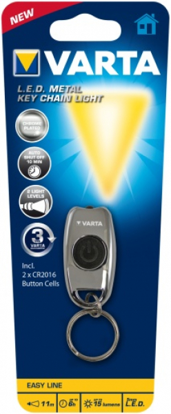 VARTA LED-Schlüsselanhänger, 2 x CR 2016 - LED Metal Key Chain Light
