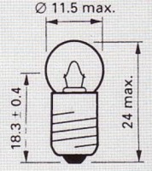 DURLUX 19V/0,04A, E10, Kugellampe, Durchmesser 11mm